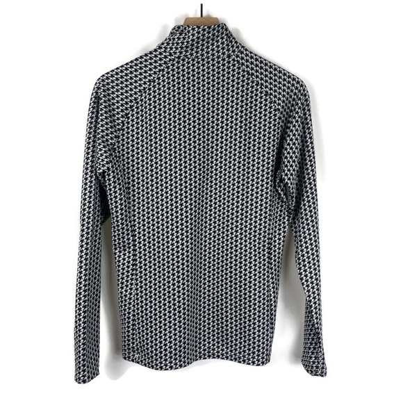 Descente Women's Japanese Luxury Ski 1/4 Zip, Houndstooth Black/White Size 8 - Picture 2 of 9